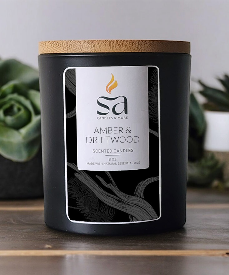 Amber & Driftwood Candle-hover