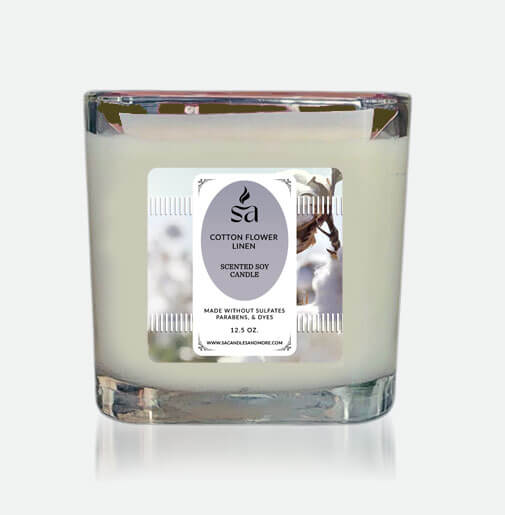 Cotton Flower Linen Top Offer 2 Wick Candles