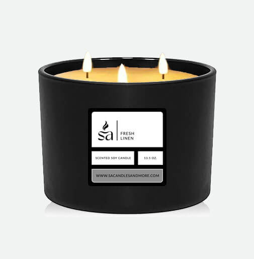 Fresh Linen Three Wick Candles hover