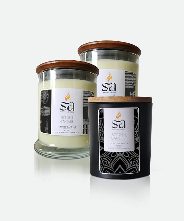 Candle Gift Set of Three 8 oz 9.5 oz. hover